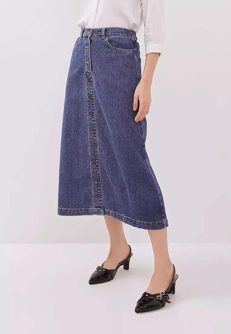 DUST Rok Denim Nurika Biru (D. 21146)
