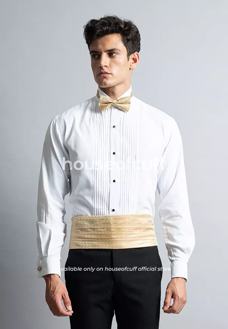 Suspender Gesper Belt Wedding Best Man Cummerbund Gold Motif