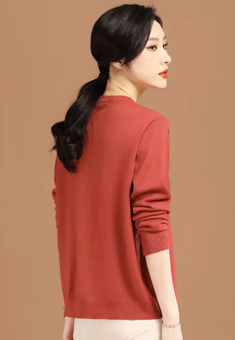 Girls crew neck deals sweater