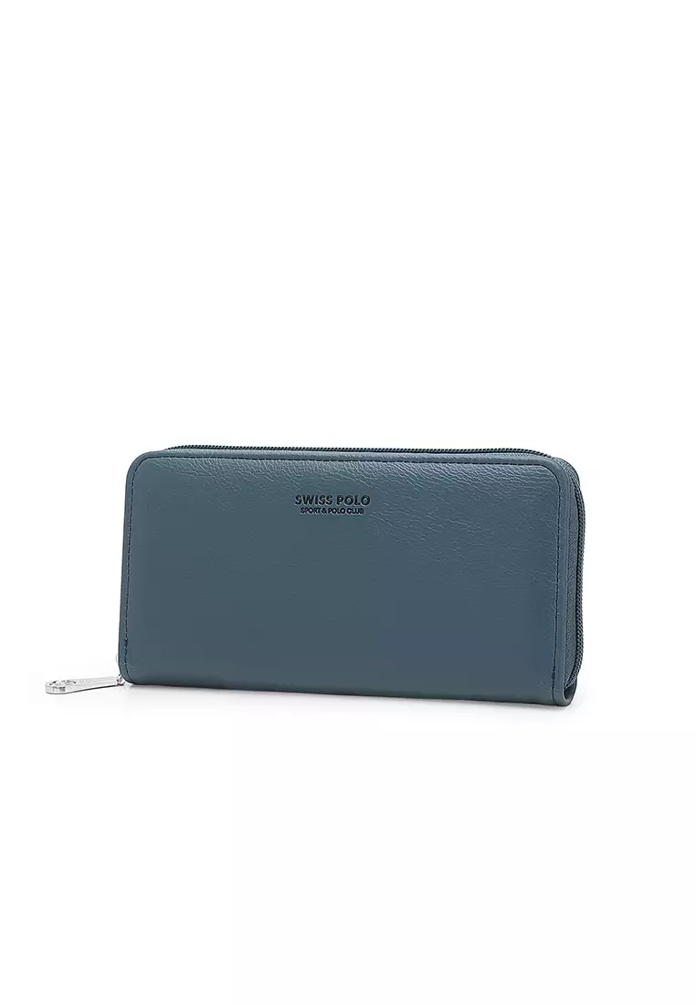 Women's Long Zipper Wallet / Purse - Grey