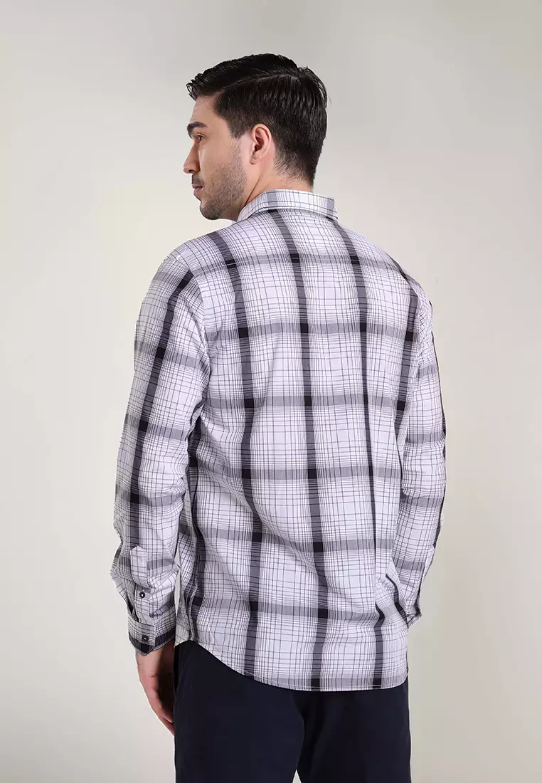 MOC Kemeja Lengan Panjang Pria BILSTON - WHITE