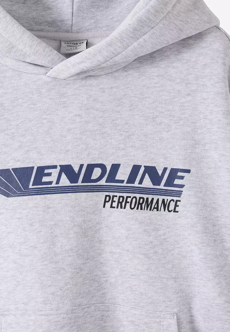 Cropped Fit Graphic Hoodie