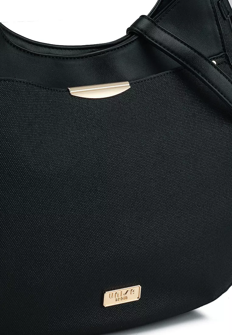 Duo-Texture Convertible Shoulder Bag