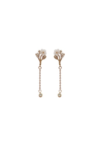 ZITIQUE gold Women's Korean Style Elegant Flower Drop Earrings - Gold 006D2ACD429191GS_1