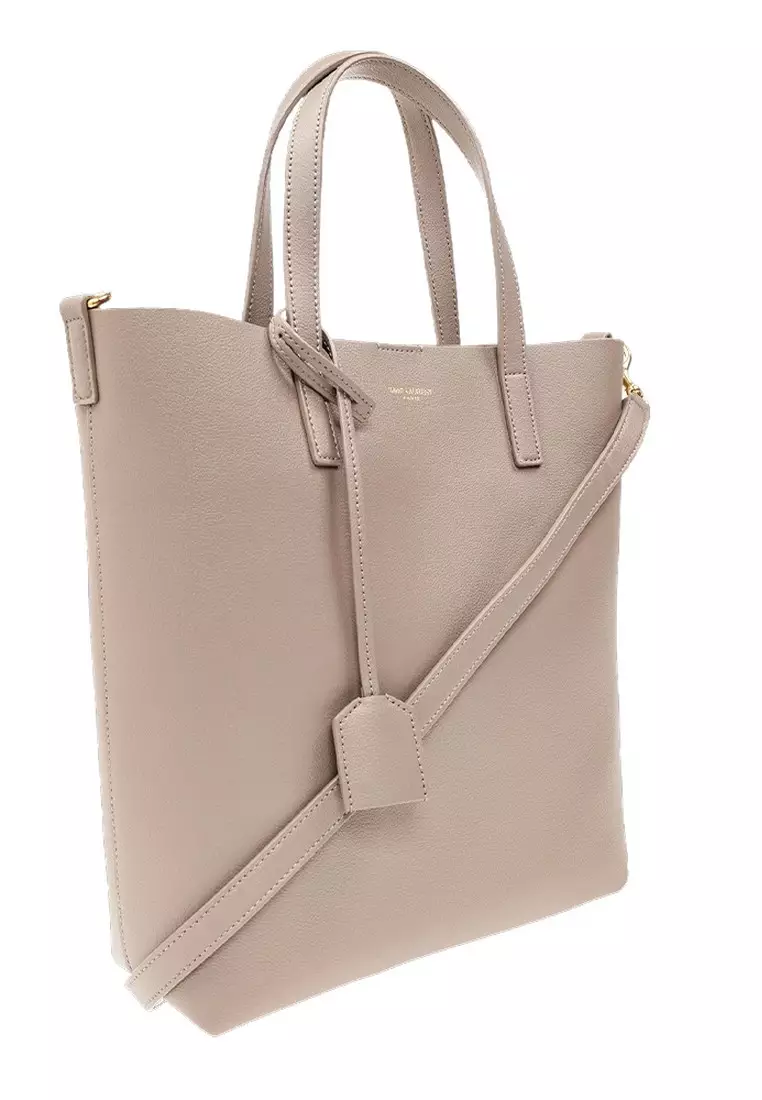 Saint Laurent TOY IN SUPPLE LEATHER Tote Bag in GREYISH BROWN