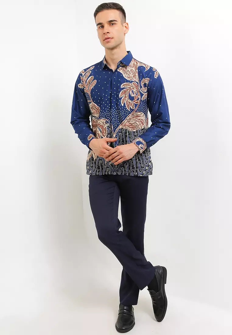 Anggrek Kemeja Batik Exclusive Premium Pria Casual Modern Lengan Panjang