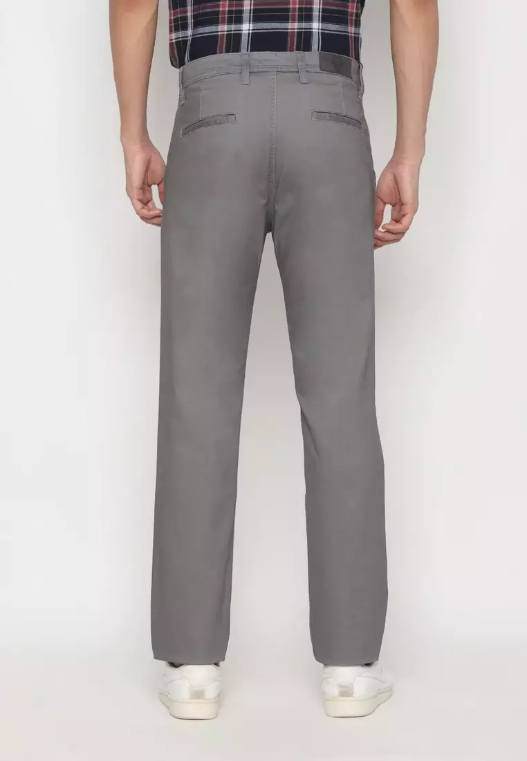 POLICE Celana Chino Panjang Sand Cotton Premium Regular Fit Pria