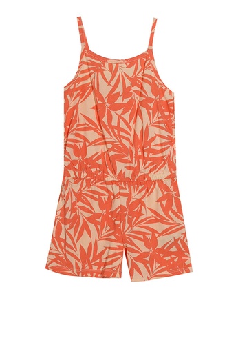 Old Navy orange Printed Sleeveless Jersey-Knit Romper A2462KAB5EE7FAGS_1