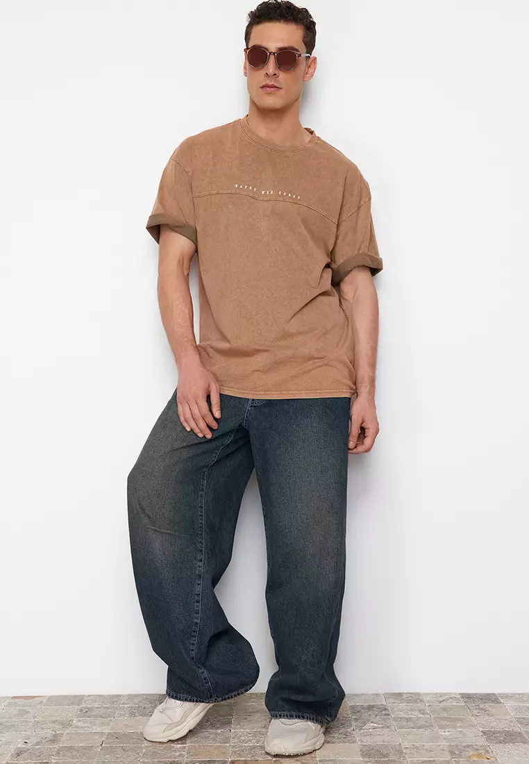 Faded-Effect Printed T-Shirt