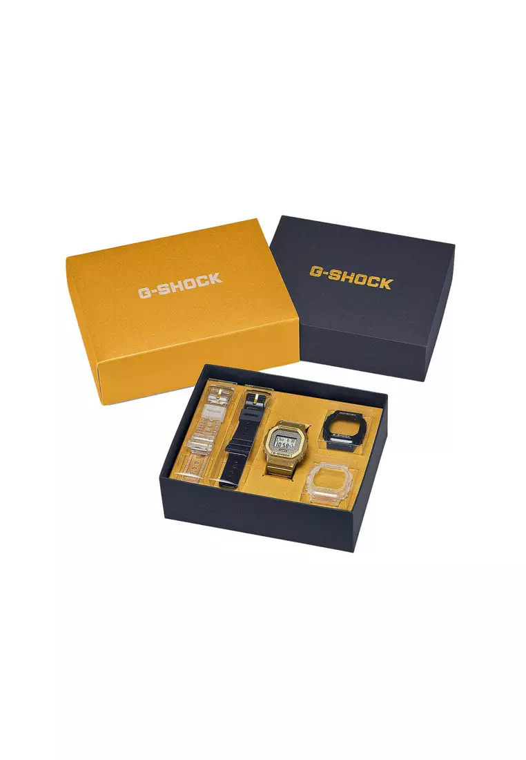 Men's Digital Watch DWE-5600HG-1 Gold Chain Series Sports Watch for mens + Additional Bands DWE5600HG DWE5600HG-1 DWE-5600HG-1ADR