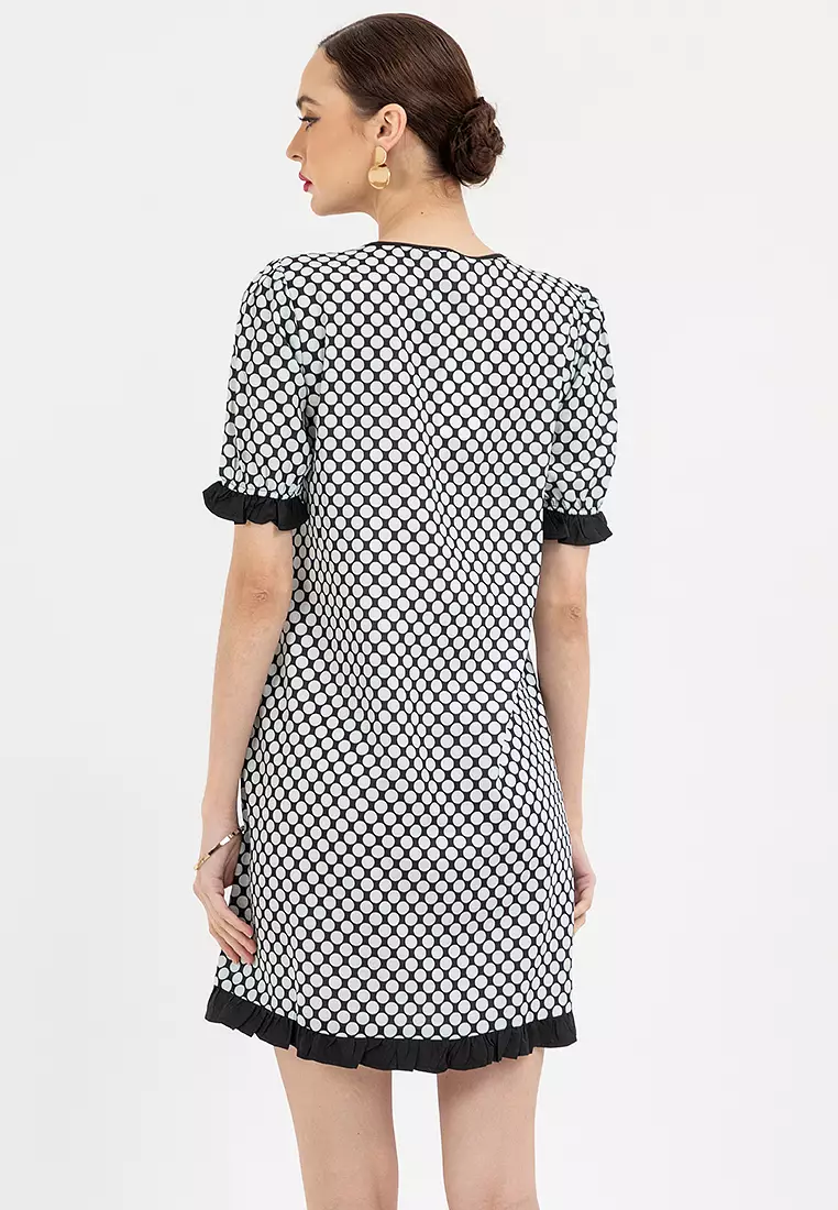 DOTIMA Dotted V-neck Dress