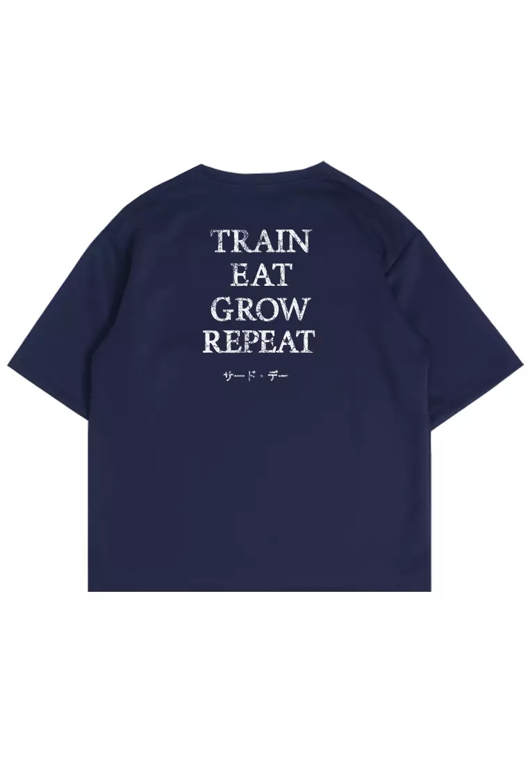 MTW40 Kaos Oversize Gym Scubalux "train eat grow repeat" navy