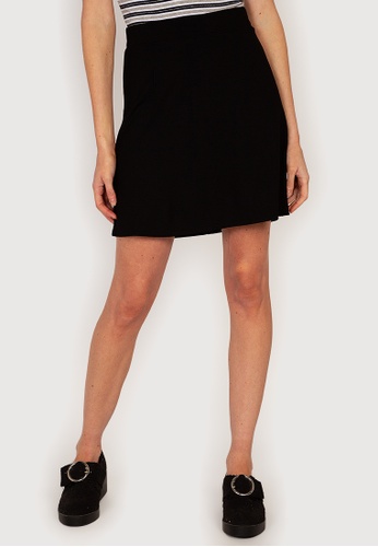 H&M black Jersey A-Line Skirt A703FAA1BE061DGS_1