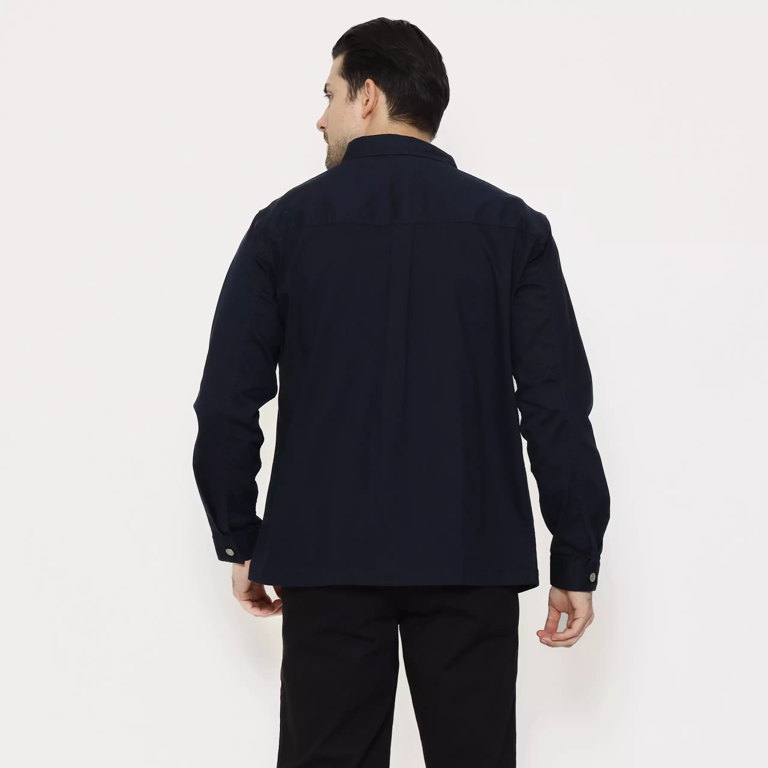 SCHOELLER JON-K6 Jaket Casual Pria Regular Fit Cotton Stretch Warna Navy