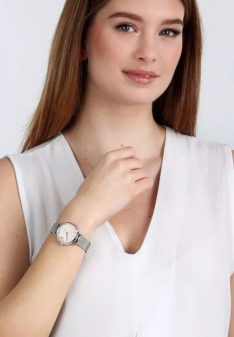 [Sustainable Watch] Oui & Me Fleurette 32mm Women's Metal Band Quartz Watch ME010376