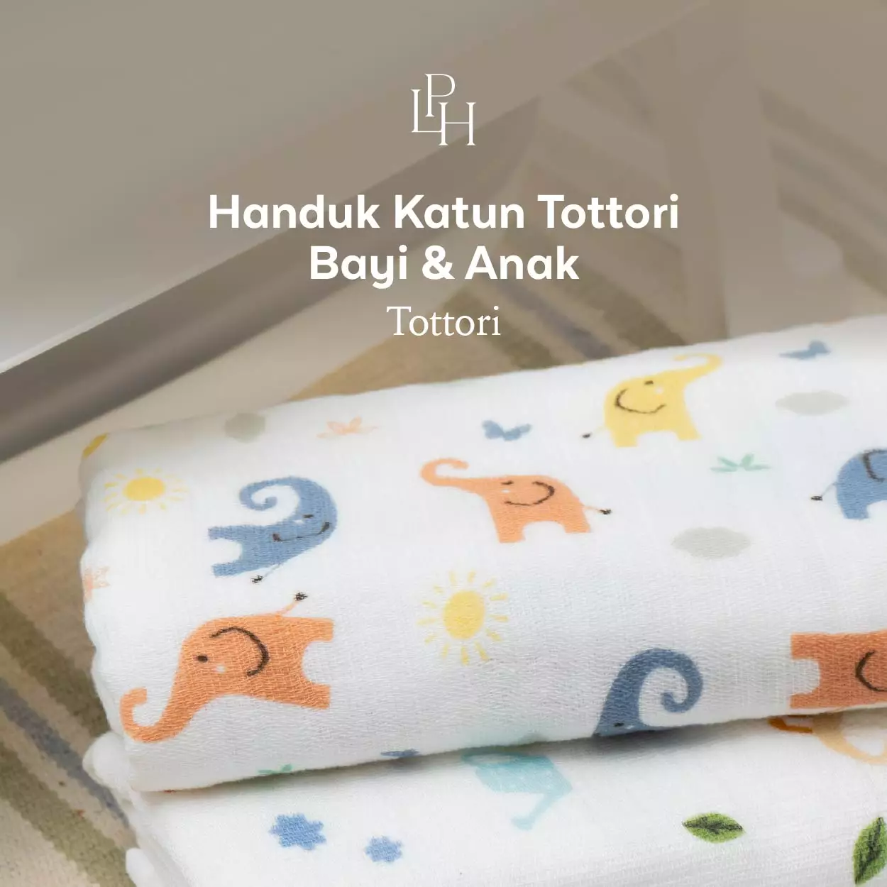 Little Palmerhaus - Handuk Bayi Tottori (Tottori Baby Towel 28.0) Sunny Elephant