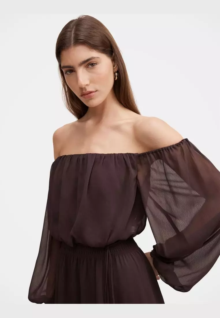 Elodie Off Shoulder Midi Dress