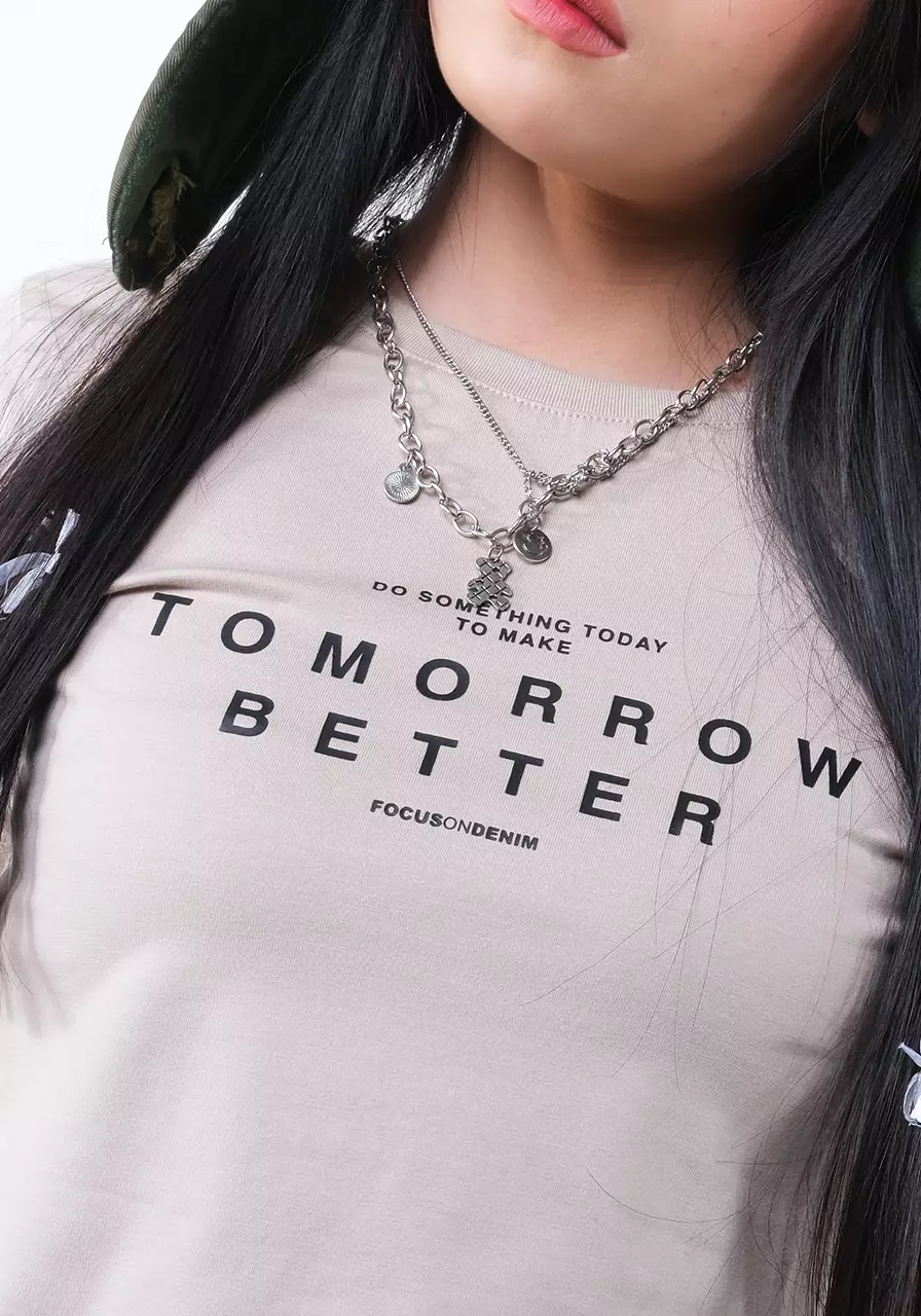 Kaos Wanita Baby Tee Tuka Khaki