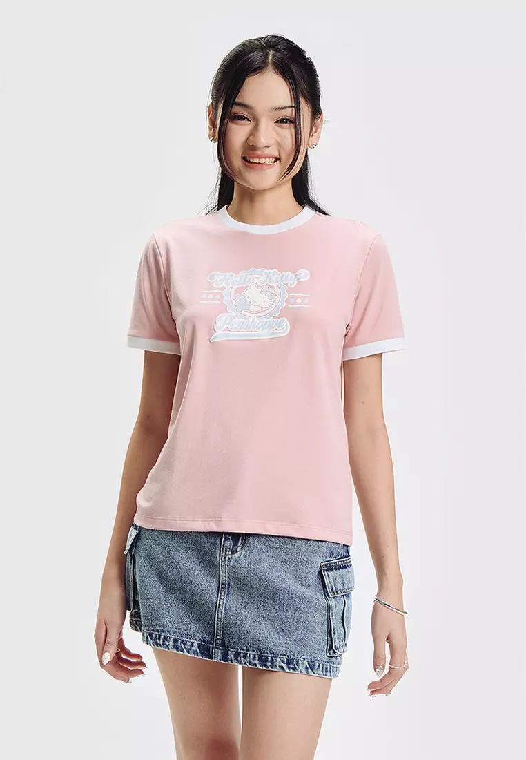  Hello Kitty Relaxed Ringer Graphic T-shirt