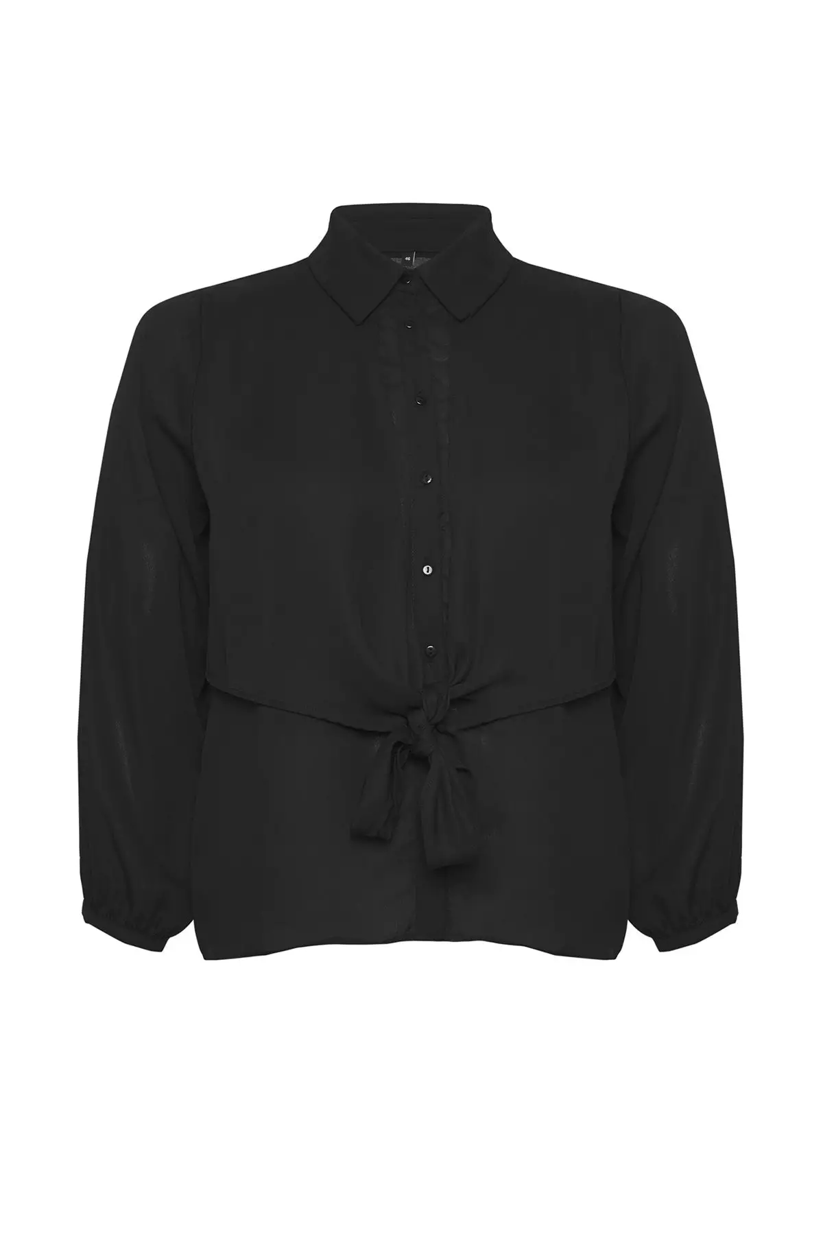 Plus Size Waist Tie Detailed Shirt