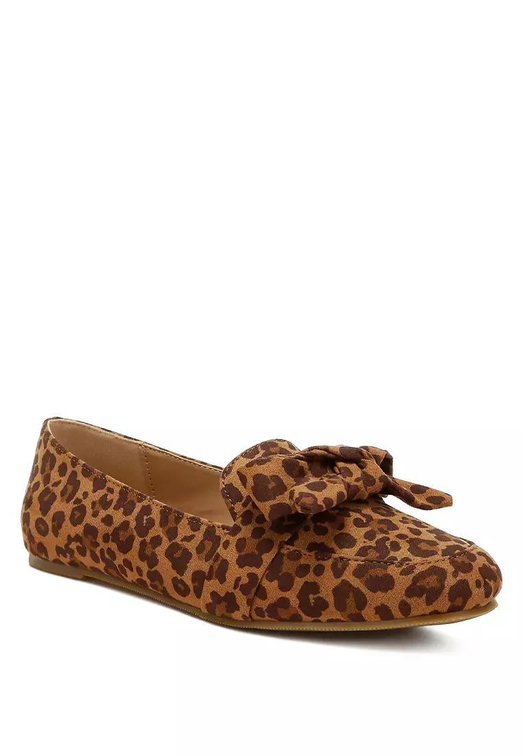 Sepatu Loafer Kasual Motif Macan Tutul