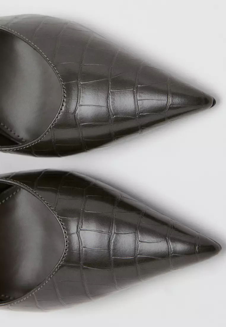 Croc-Effect Heels