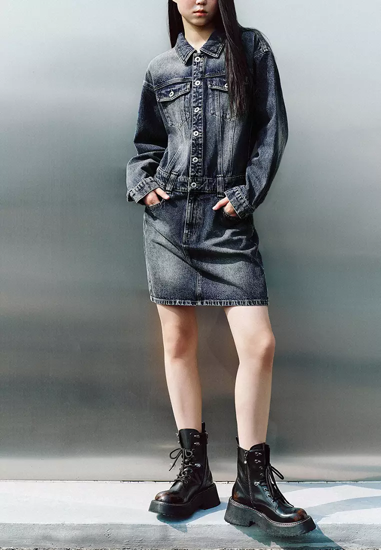 Straight denim dress cheap