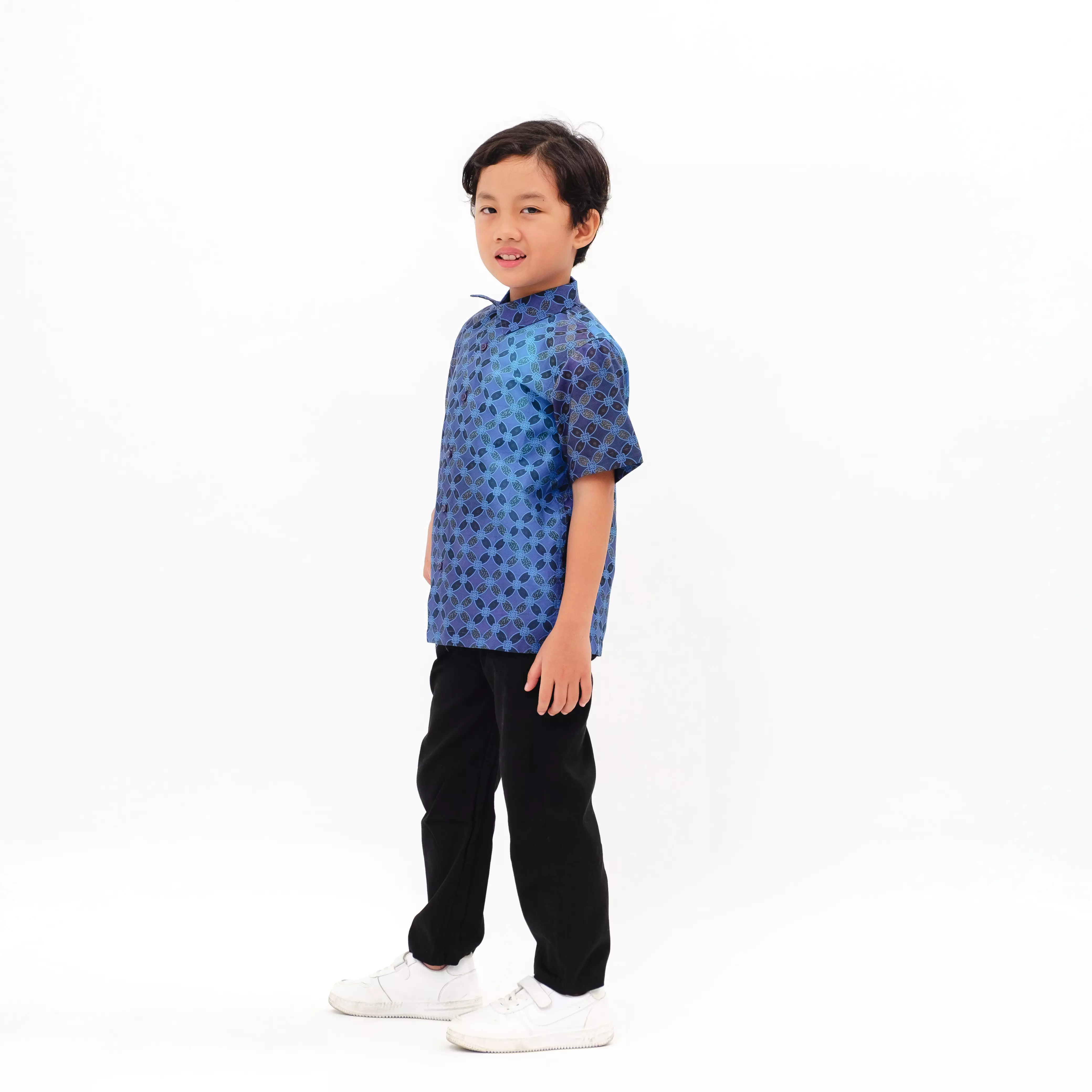 Batik Kids Kistna Blue Kemeja Batik Anak Lengan Pendek (anak)