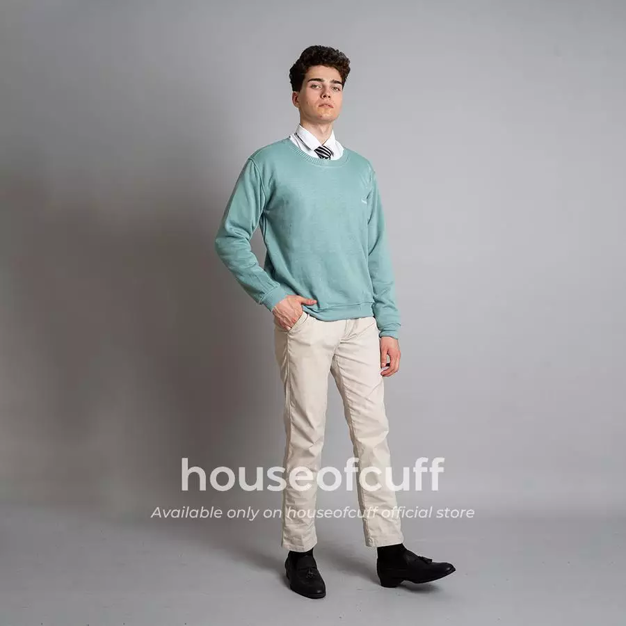 Houseofcuff sweater crewneck basic outer sage green
