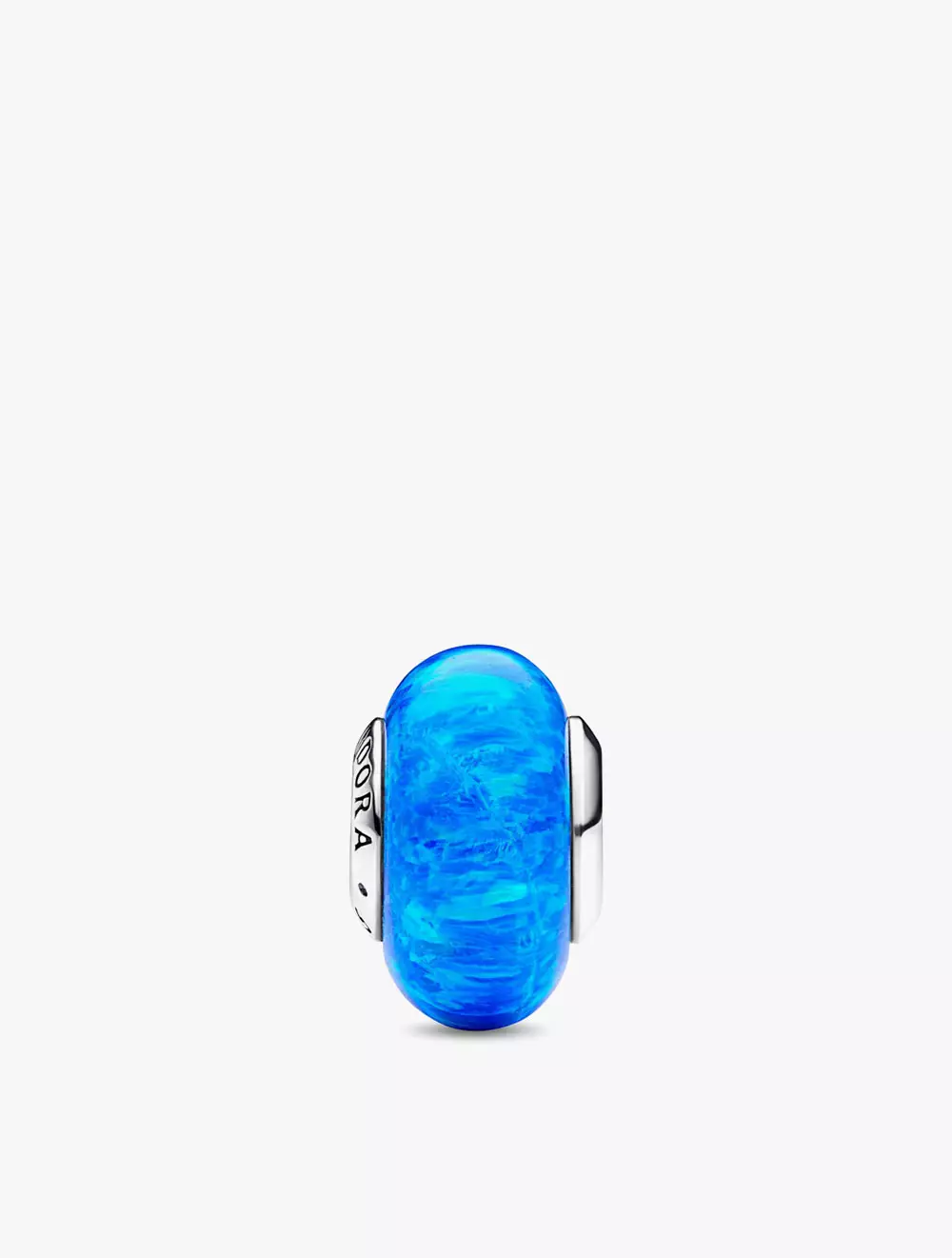 Sterling silver charm with blue lab-created opal
