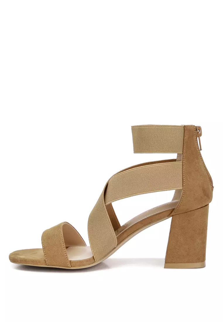 Sandal Blok Suede Mikro Daur Ulang Tan