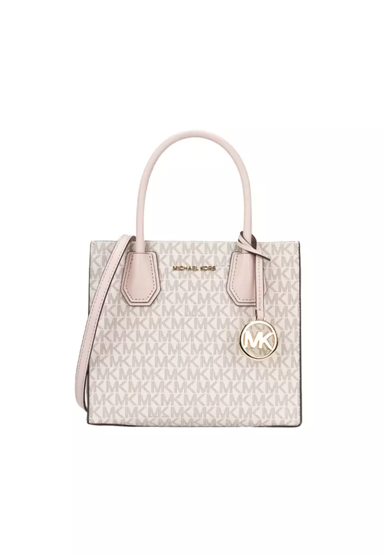 Mercer Medium Logo and Leather Accordion Crossbody Bag In Powder Blush Multi 35S1GM9M2B