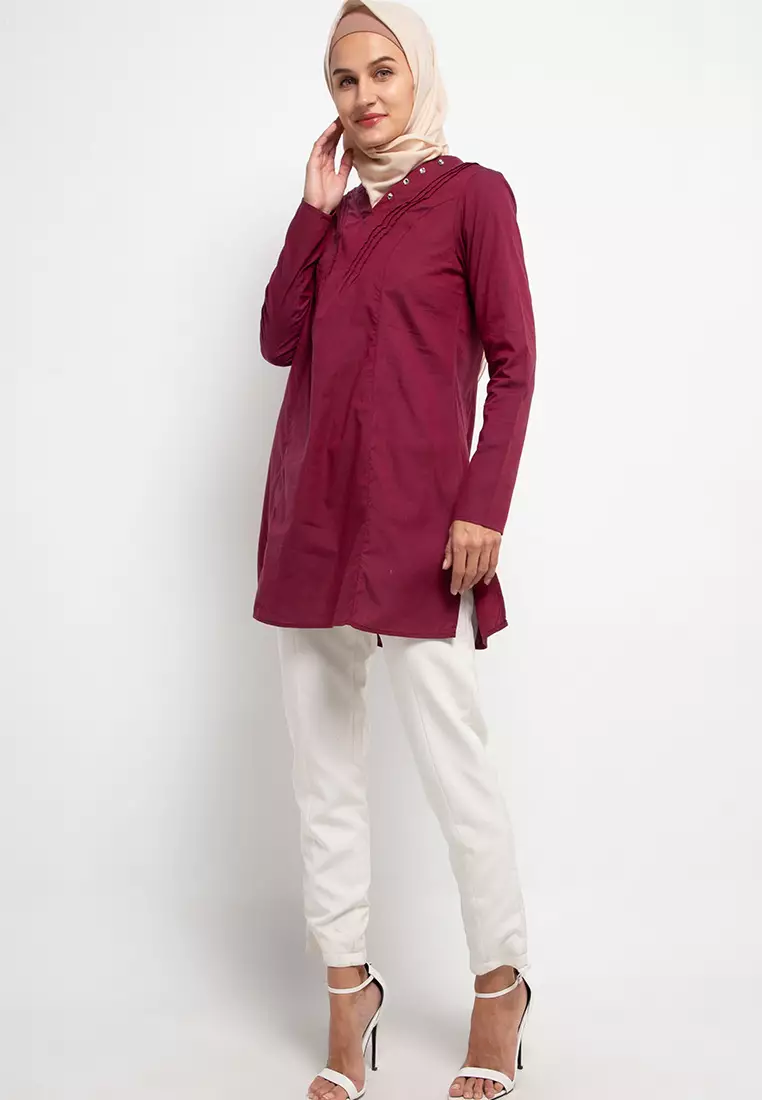 Sherry Tunic In Maroon
