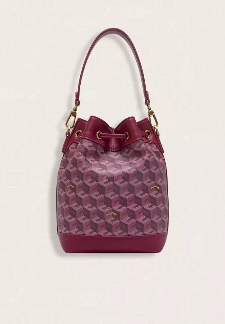 Christy Ng Giorgio Bucket Bag Burgundy