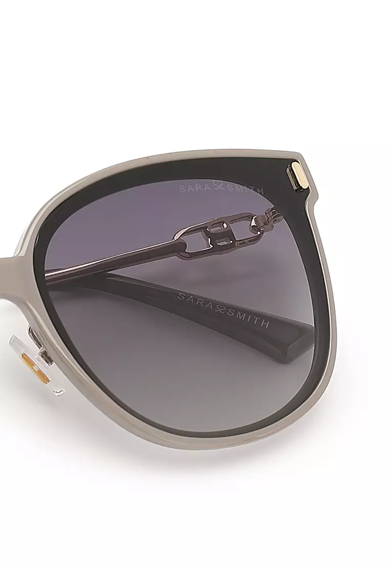Unisex Fashion Sunglasses (Kacamata Hitam) - Krem / Abu-Abu / Ungu