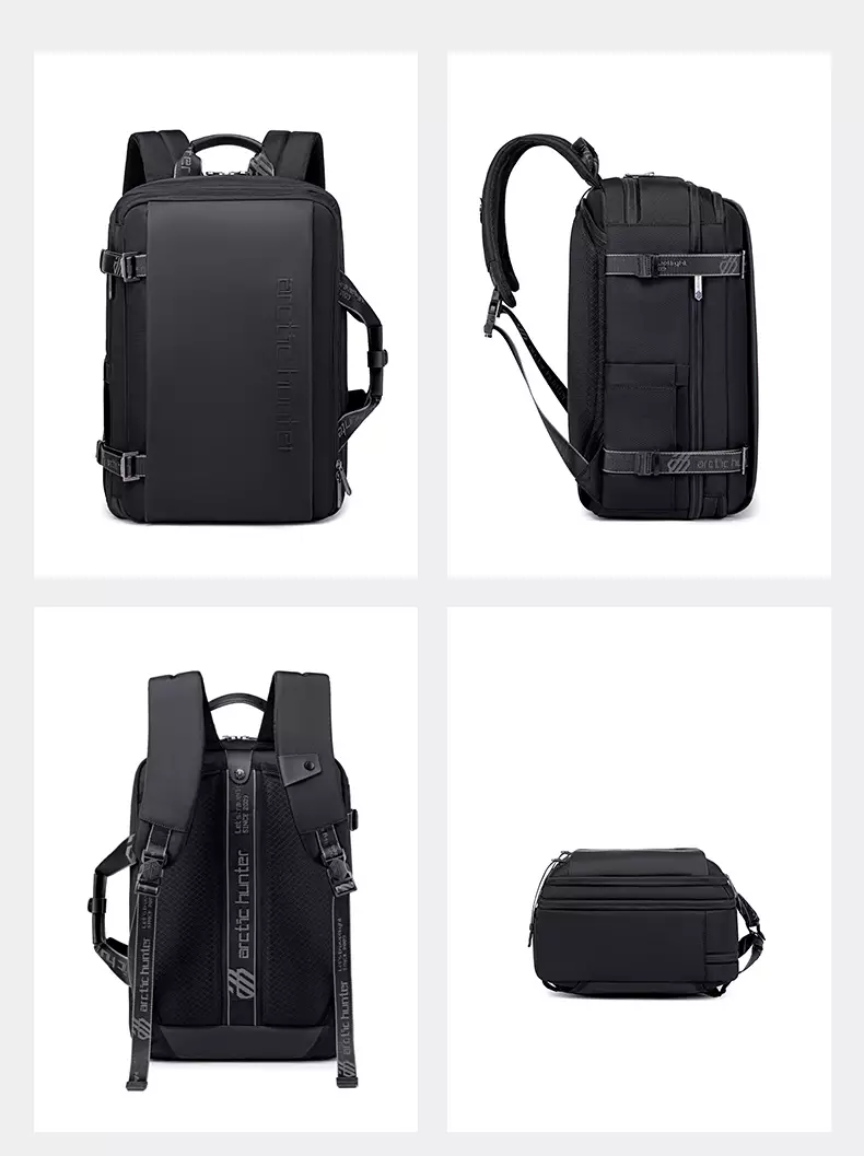 Arctic Hunter B00540 Tas Ransel Backpack Laptop Kerja pria 15.6 Inch Expantion Travel - BLACK