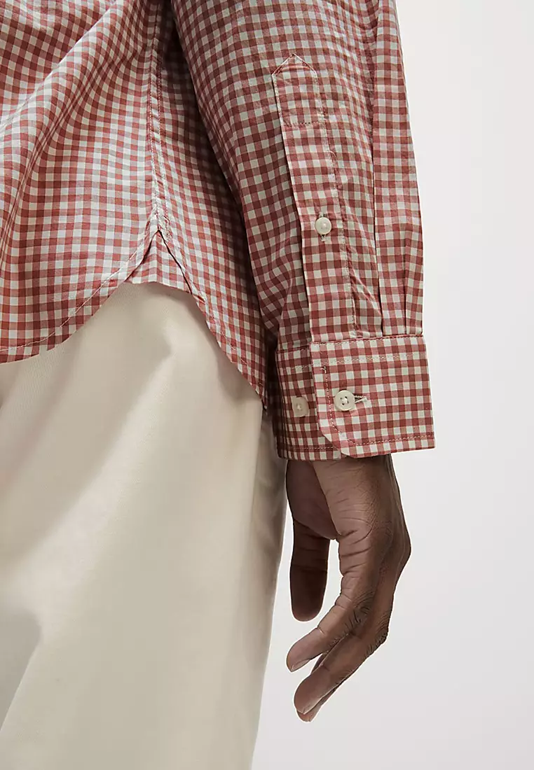 Cotton Rich Gingham Check Oxford Shirt