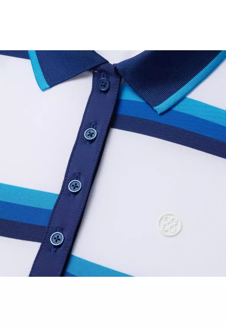 Buy G/FORE Women’s Offset Stripe Jersey Polo (Snow) 2026 Online ...