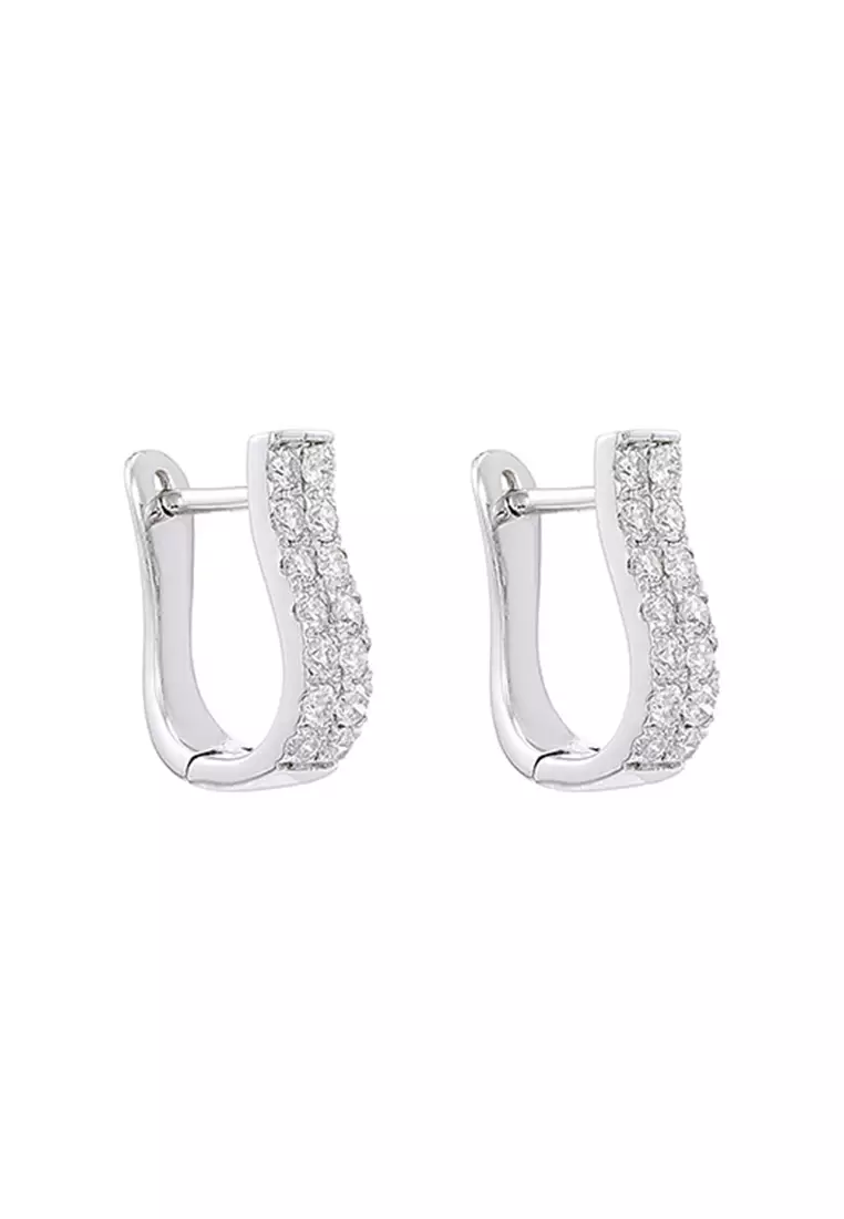 HABIB Double Row Hoop Diamond Earrings in 375/9K White Gold 45530