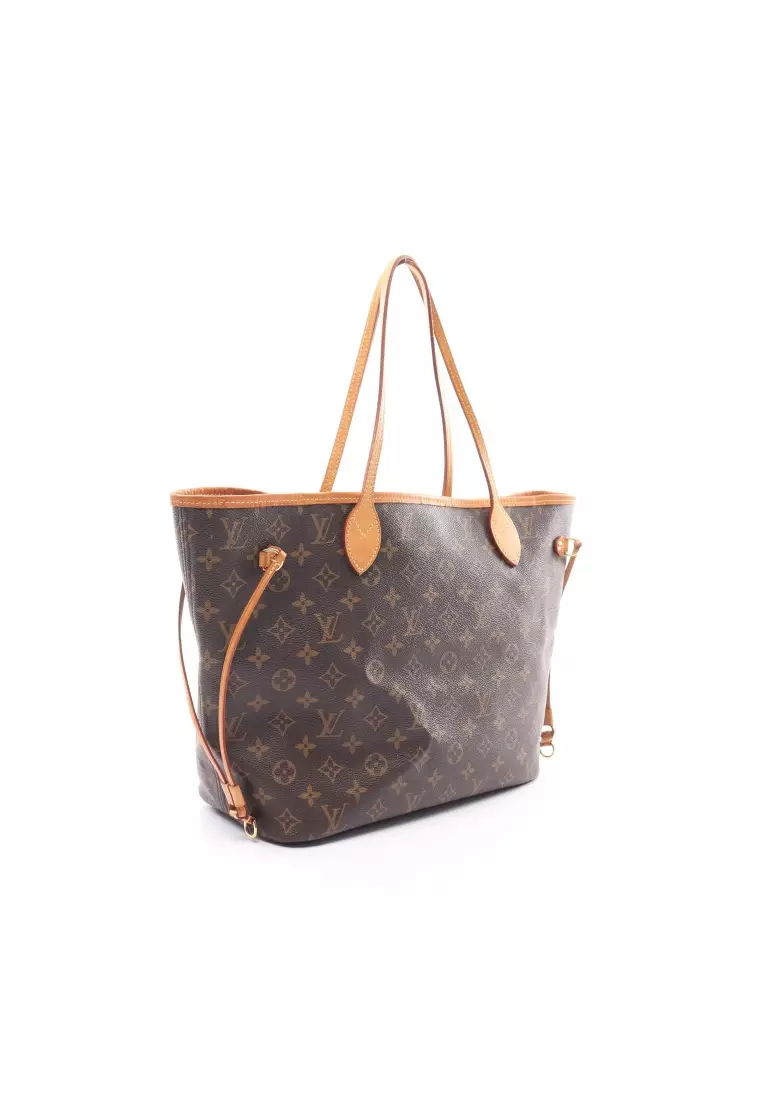 LOUIS VUITTON Neverfull MM Monogram Canvas Tote Bag Brown