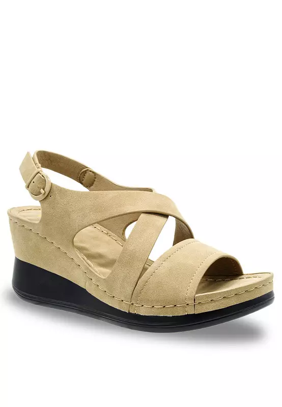 Sling Back Faux Leather Strap Casual Sandals