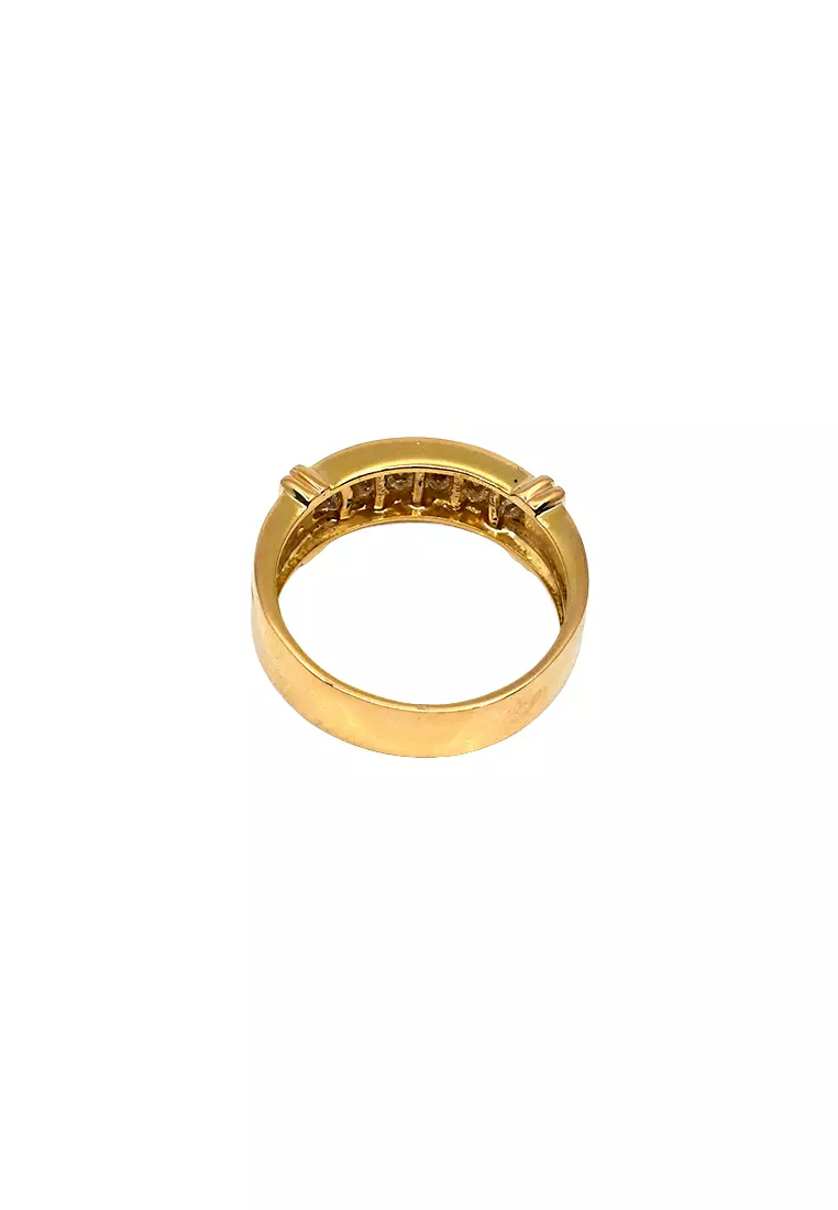 18K Yellow Gold Lady Ring with Diamonds