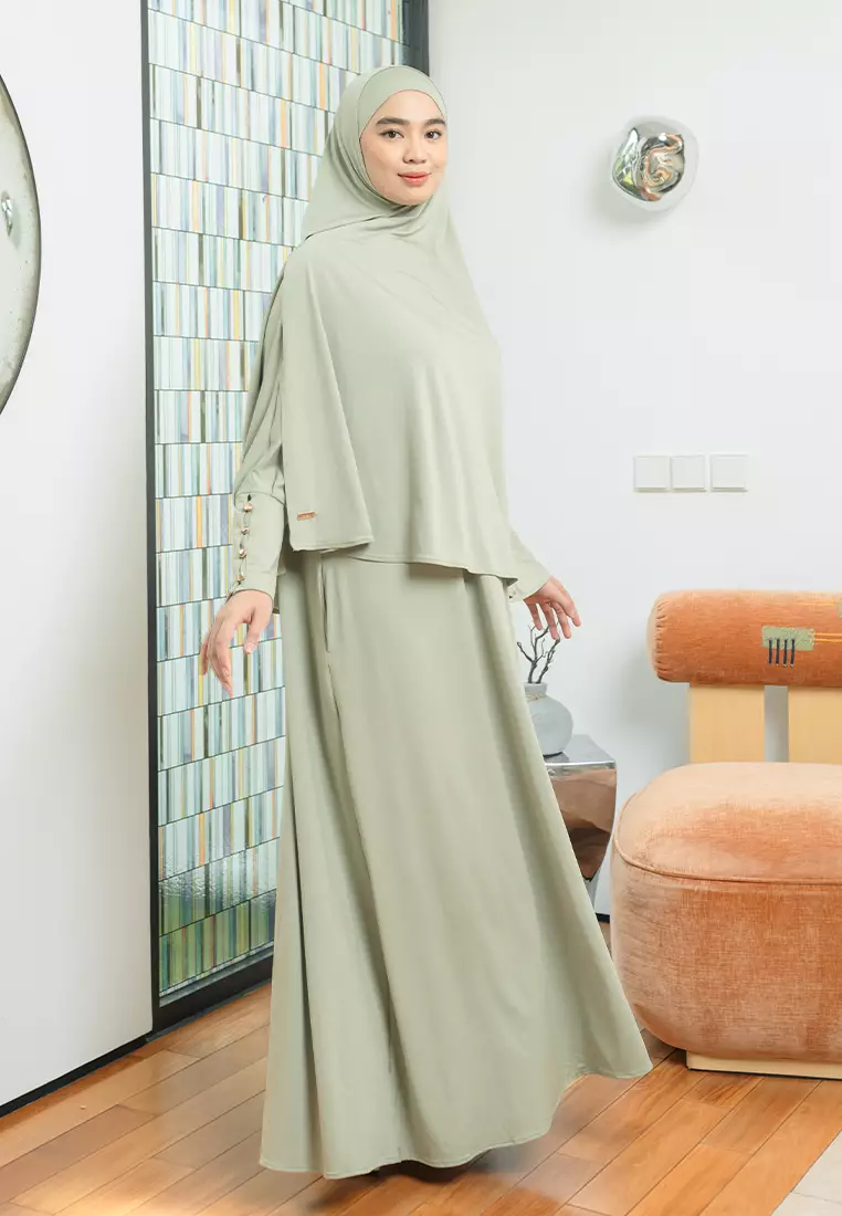 Hafisa Abaya Set Matcha