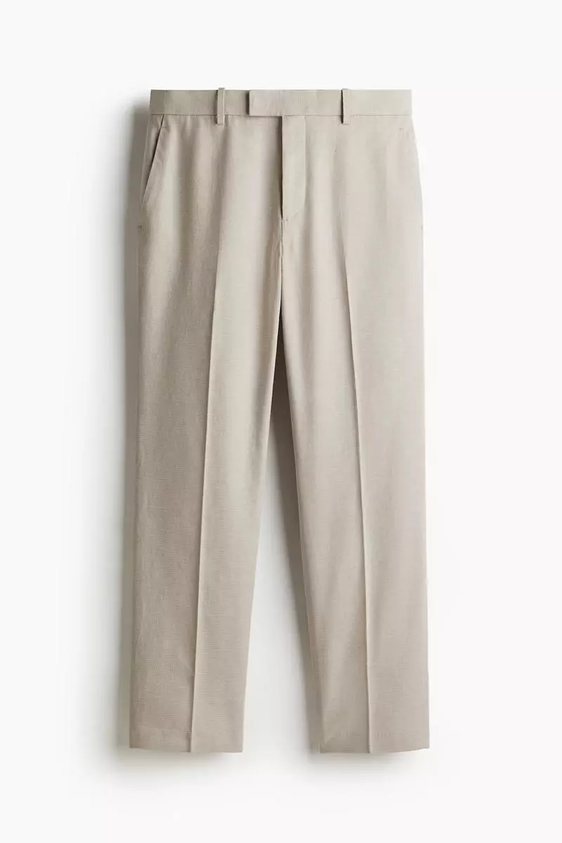 Regular Fit Tailored linen-blend trousers