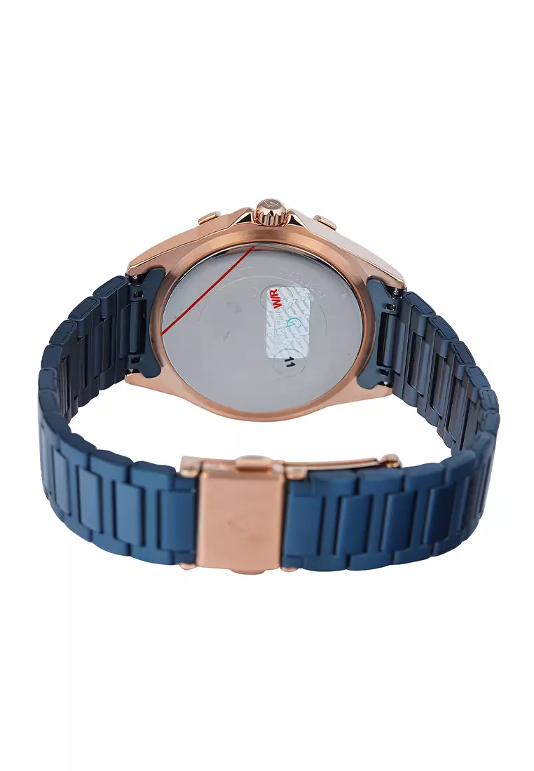 Alexandre Christie 2B09 BFBURBU - Jam Tangan Analog Wanita - Rosegold Blue - Stainless Steel