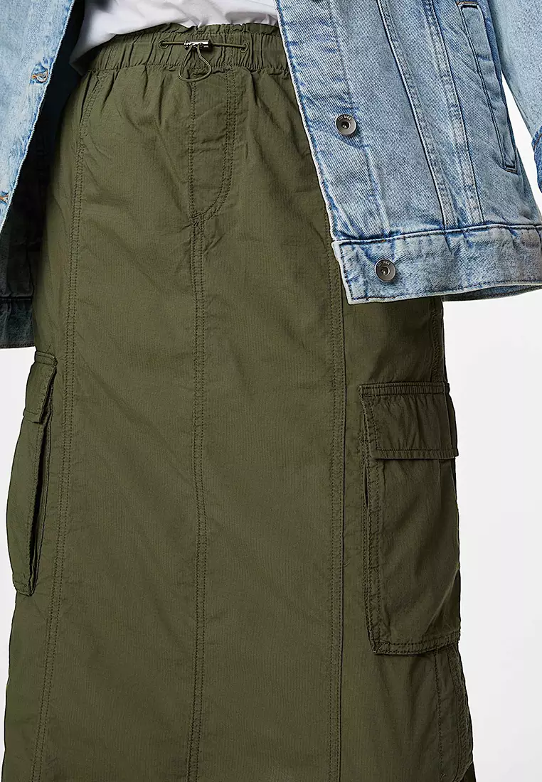Pure Cotton Maxi Utility Skirt