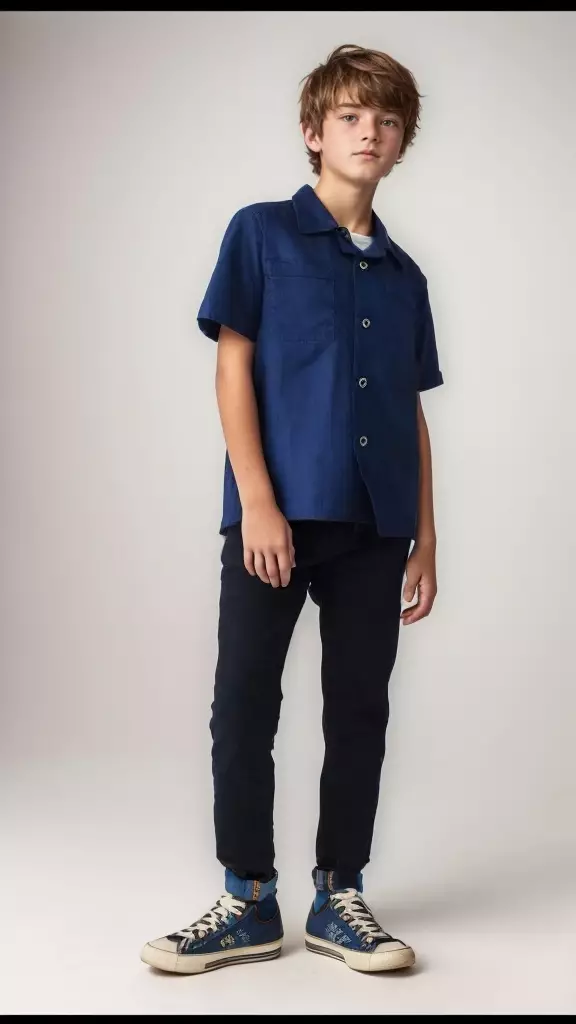 Alma Kids & Baby Kemeja Anak Navy/Biru Dongker Full Cotton