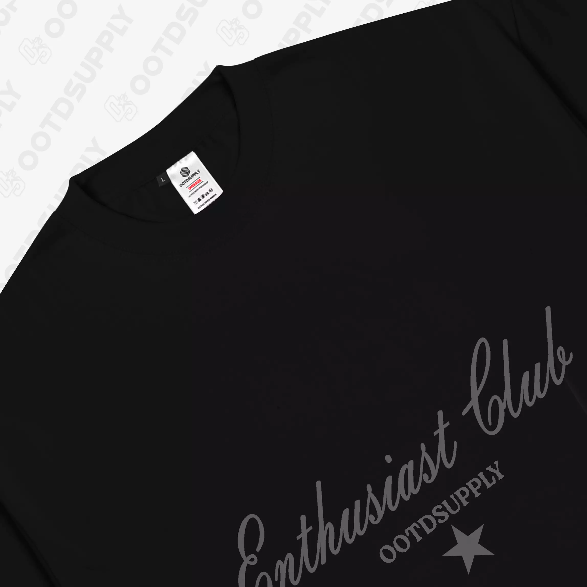 OOTDSUPPLY Boxy Fit Oversize Ethereal Black & Stone Grey l Tshirt Boxyfit l Kaos Boxy OVZB014