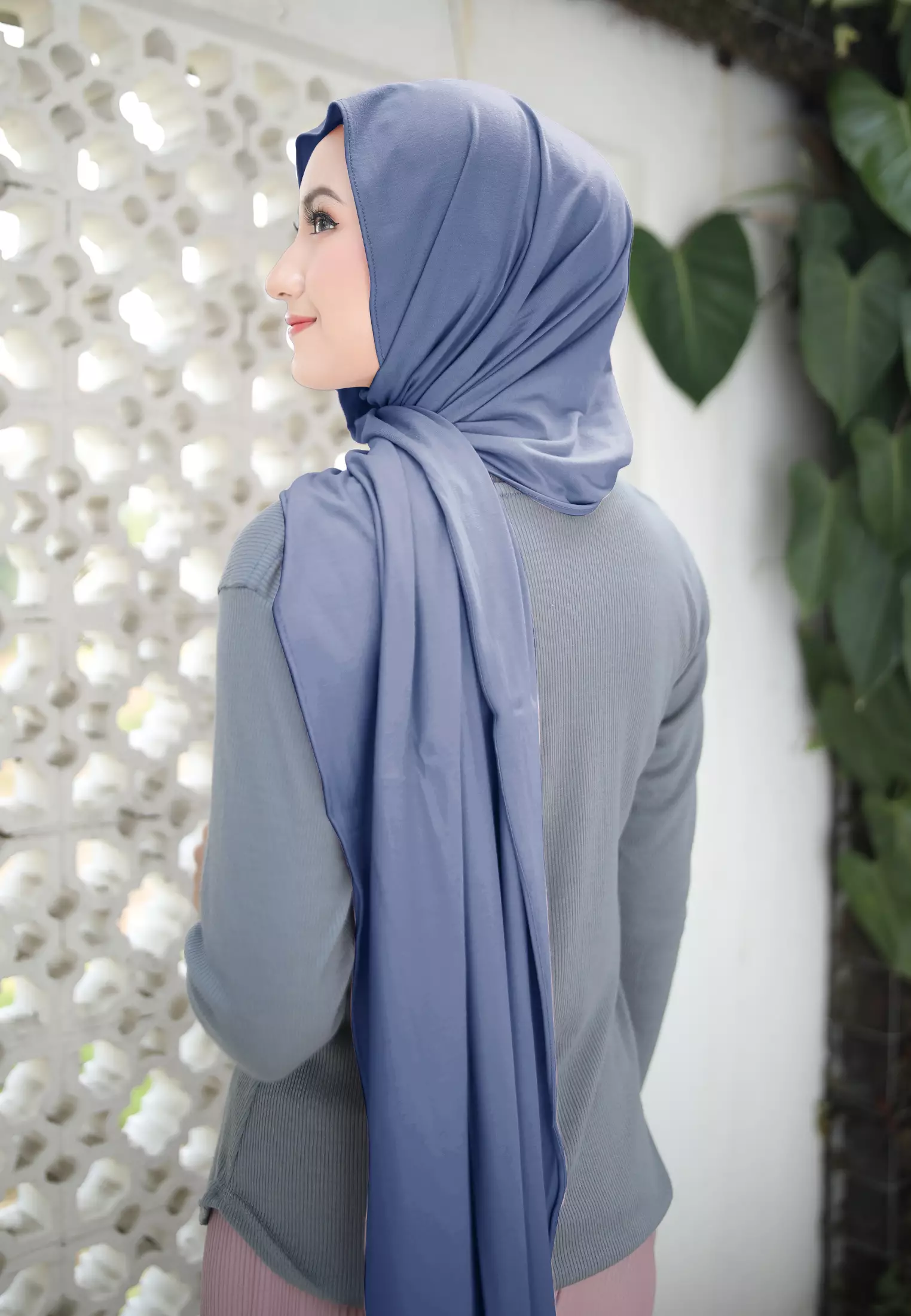 Cotton Bee - Nayma Turkey Shawl | Pashmina Rayon Premium - Dusty Blue