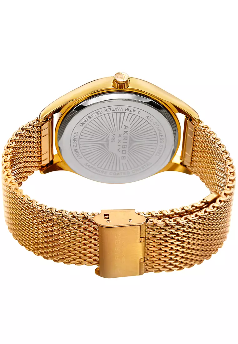 Akribos XXIV Essential Men's Radiant Dial AK959-YGB Jam Tangan Quartz Analog